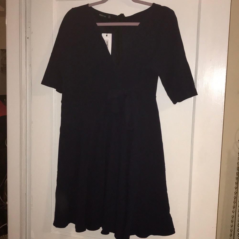 NWT Navy Blue Wrap Skater Dress